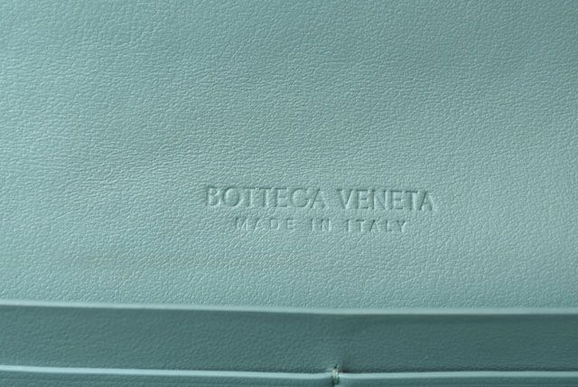 Bottega Veneta Long Wallet Flap Intrecciato Light Blue