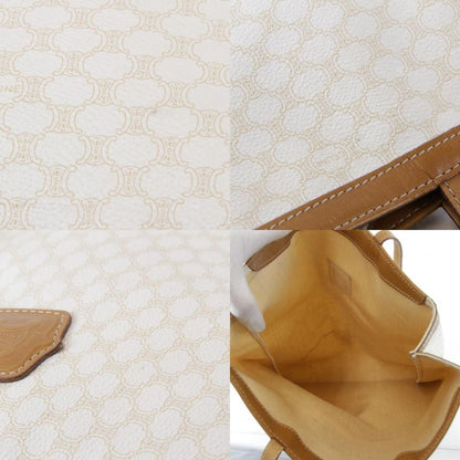 Celine Macadam Pattern Tote Bag Canvas Ladies White Blazon Engraved Logo