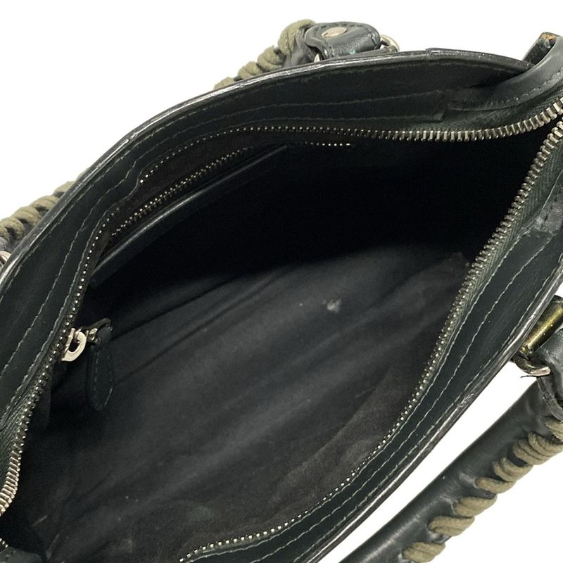 Balenciaga Handbag The Giant Mini City 309544 Blue Green Leather