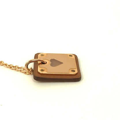 Hermes Necklace As De Coeur PM Metal Brown