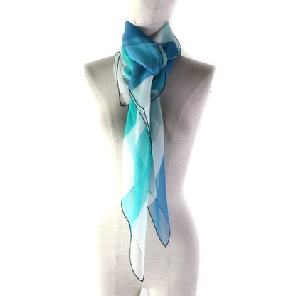 Hermes 100% Silk Muslin With Logo Large Chiffon Scarf/shawl Multicolor With Box