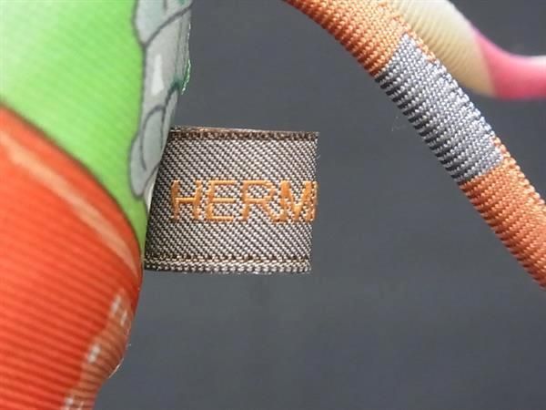 Hermes Silk Petite Ash Silk Ornament Bag Charm Green And Multicolor As5646