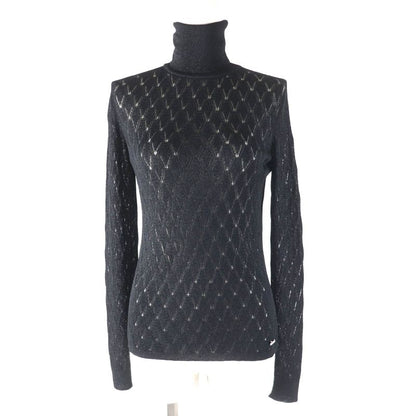 CHANEL P75380 Lame With Coco Mark Hardware Turtleneck Long Sleeve Iridescent