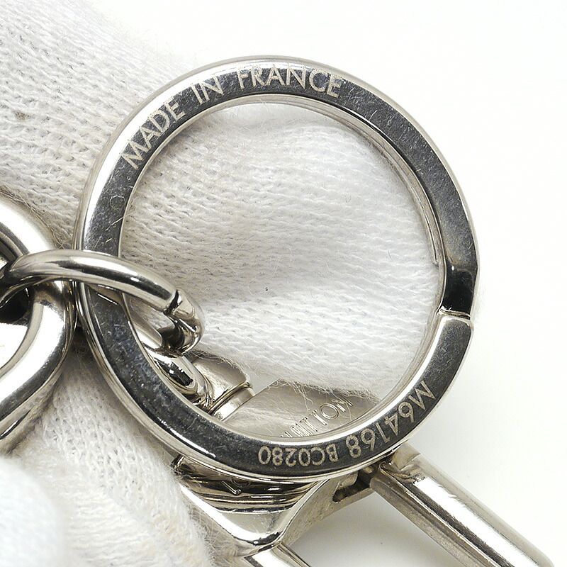 Louis Vuitton LV Porte Cles Dragonne M64168 Monogram Eclipse Key Holder White