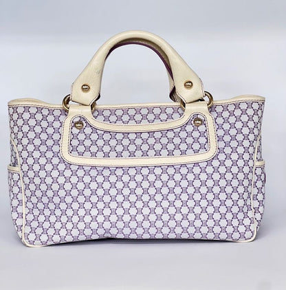 Celine Handbag Macadam Pattern Purple White 33bs140