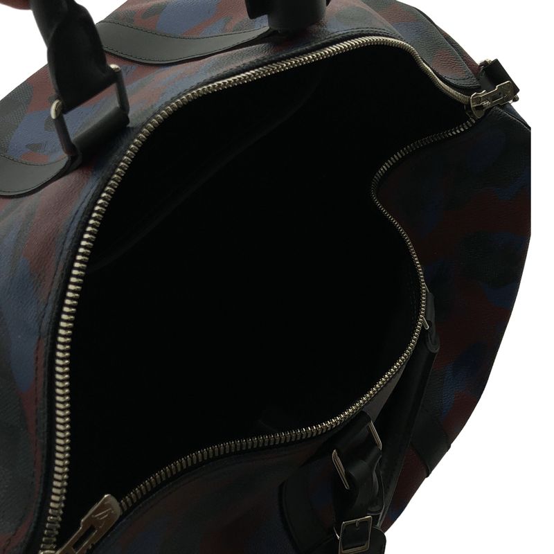 Louis Vuitton Du1176 Damier Camouflage Keepall Bandoliere 45 Boston Bag - Blue