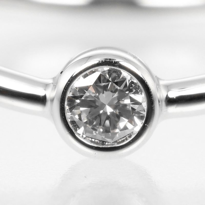 Tiffany & Co Wave Single Row Pt950platinum × Diamond #6 Ladies 1.4g Ring