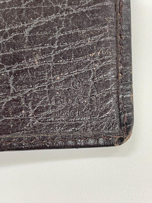 Gucci Interlocking G Logo Leather Long Wallet Billfold 124575 Black Made In