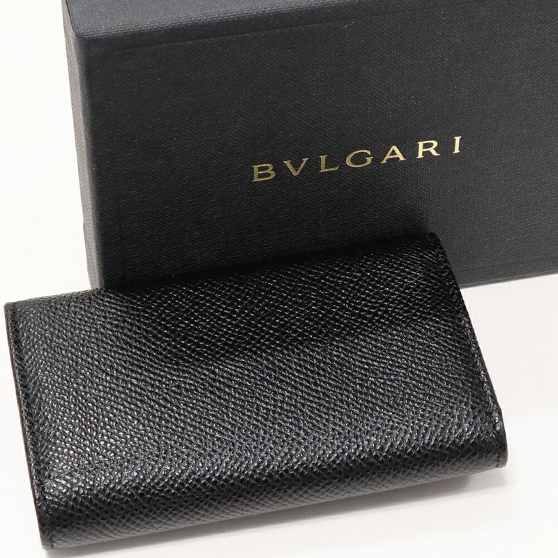 Bulgari 6-ribbon Key Case Classico Grained Calf Leather Black 20234