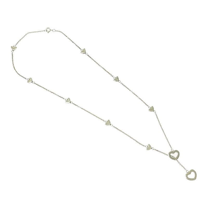 Tiffany & Co Silver Heart Link Lariat Necklace 8.6g 925 Engraved 426836 Necklace