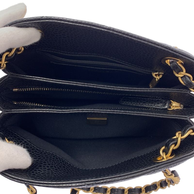 Chanel - Small Bowling Bag Caviar Skin Grained Calf Small Bow Ring Bag - Black