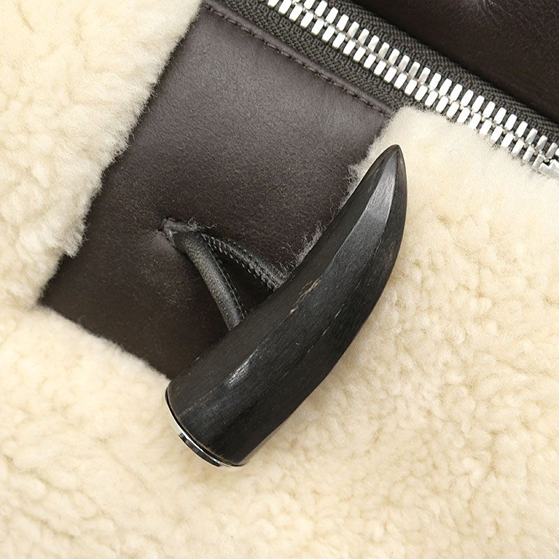 Hermes Mouton Jacket Size 46 Whiteish And Brown