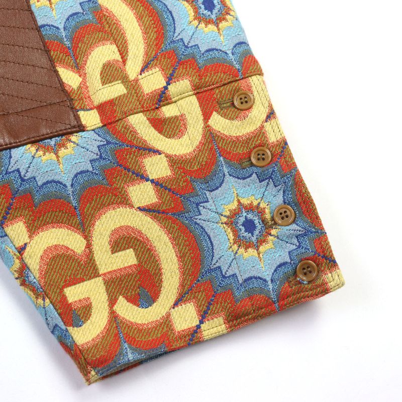 Gucci 675277 Z8asy GG Kaleidoscope Equestrian Inspired Lambleather Used Pants