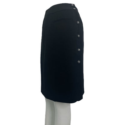 Chanel 96P Skirt Coco Button Wool Black