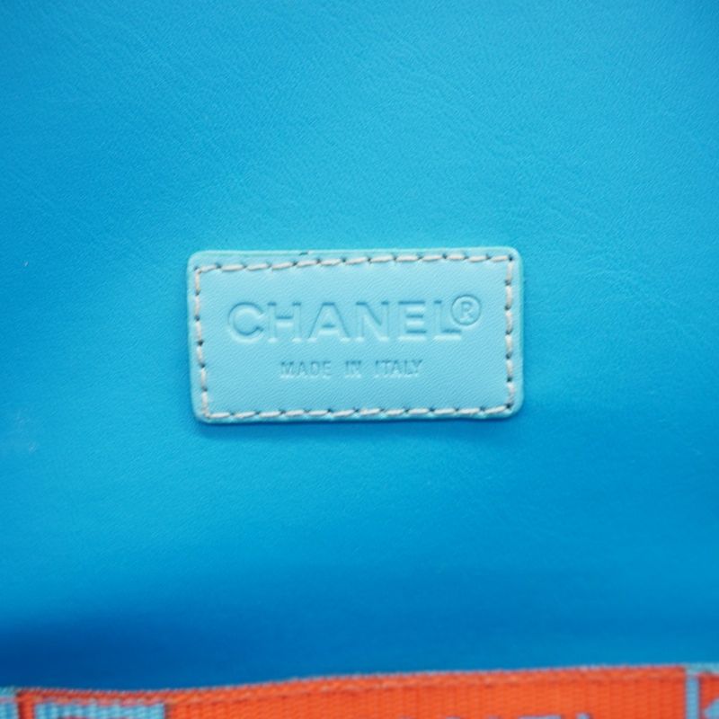 Chanel Backpack Daypack Sport Nylon Blue Red Silver Hardware Women