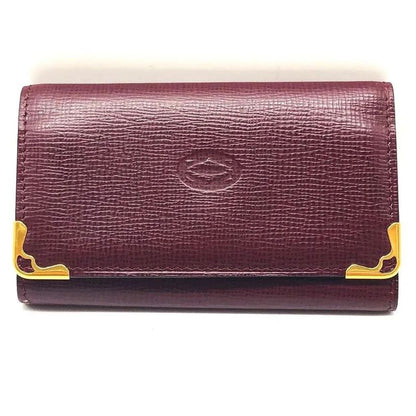 Cartier Key Case 6 Bridges L3000156 Must Line Leather Red Hardware Gold