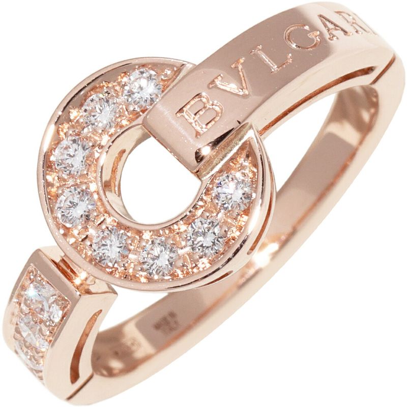 Bulgari Ring 18K Pink Gold Pave Diamond 028ct Bulgari Ring An855854 346213