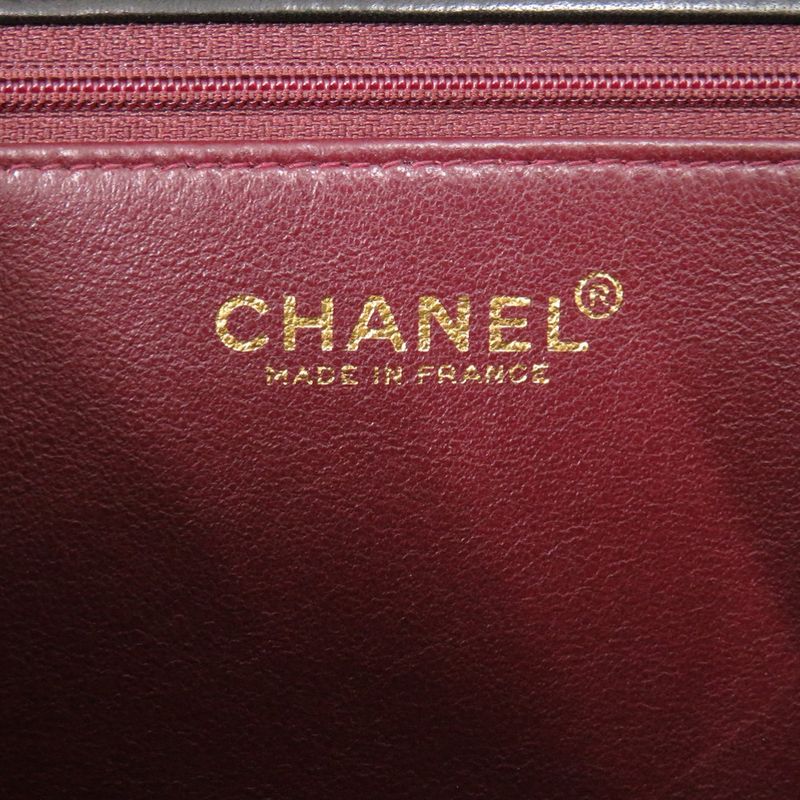 Chanel Matelasse Lambskin Black No 6 Gold Chain Shoulder Bag Lambskin Coco Mark