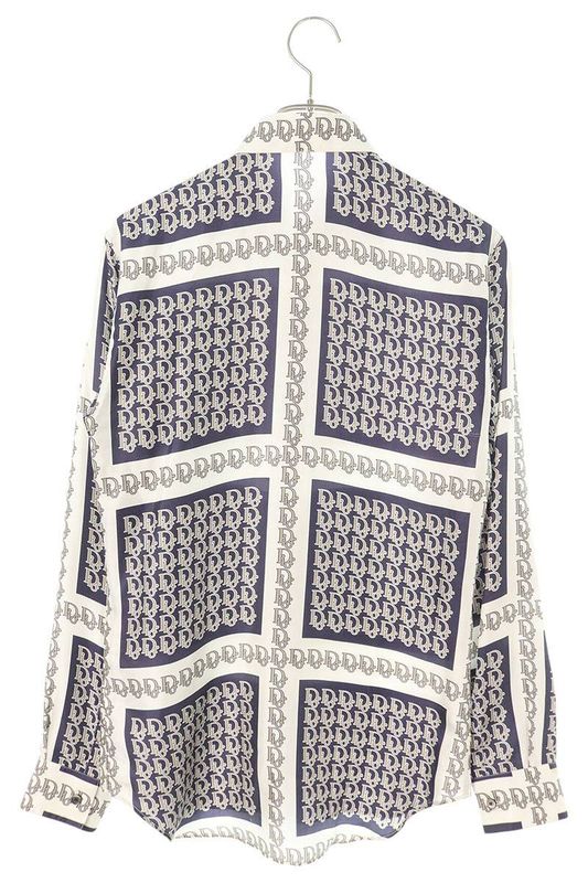 Dior 21SS 013c502a5095 Obscure All Over Silk Long Sleeve Shirt Men 37