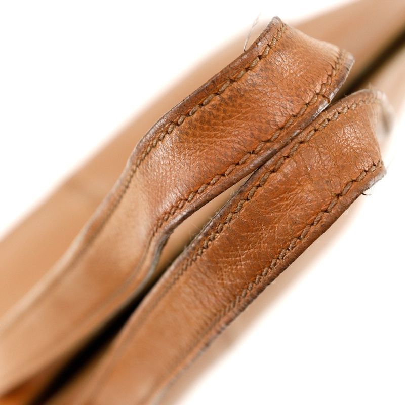 Chanel Logo Charm Leather Brown Women's Tote Bag