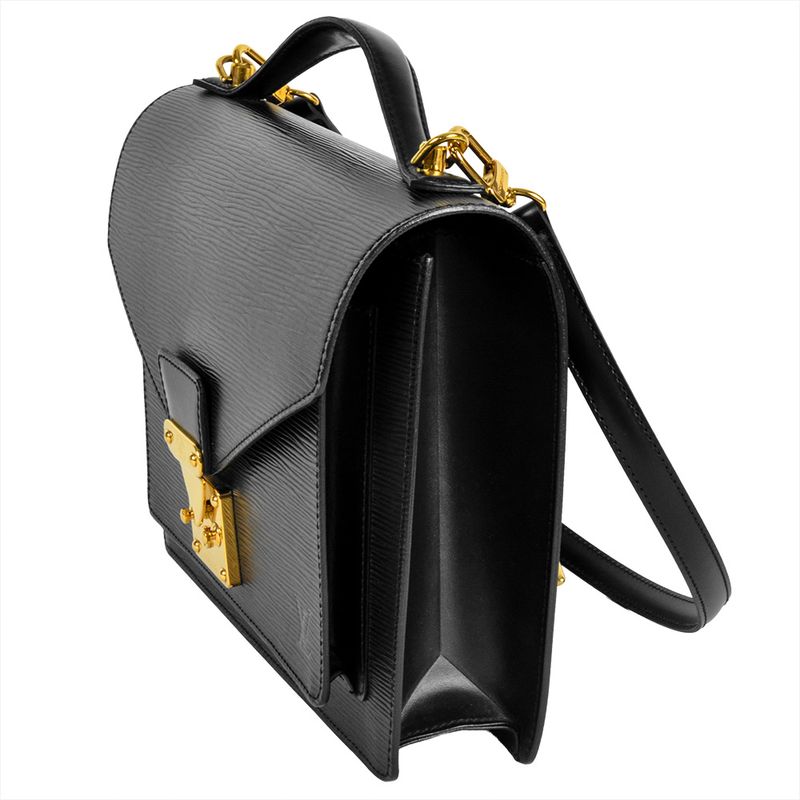 Louis Vuitton Monceau 2way Handbag Epi M52122 Black Gold Hardware Sr0093