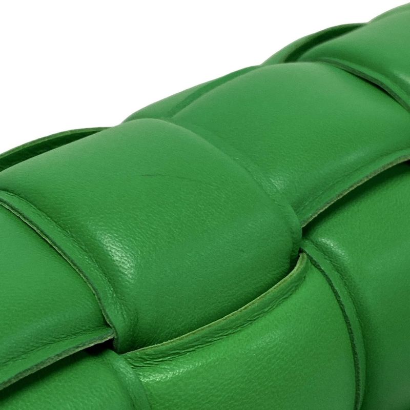 Bottega Veneta Shoulder Bag Padded Cassette Green Lambskin