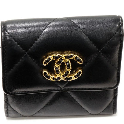 Chanel Trifold Wallet With Coin Purse Chanel 19 Small Flap Wallet In Lambskin