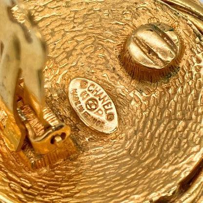 Chanel Earring Plated Metal Plated Metal 03P Coco Mark Rope Gold