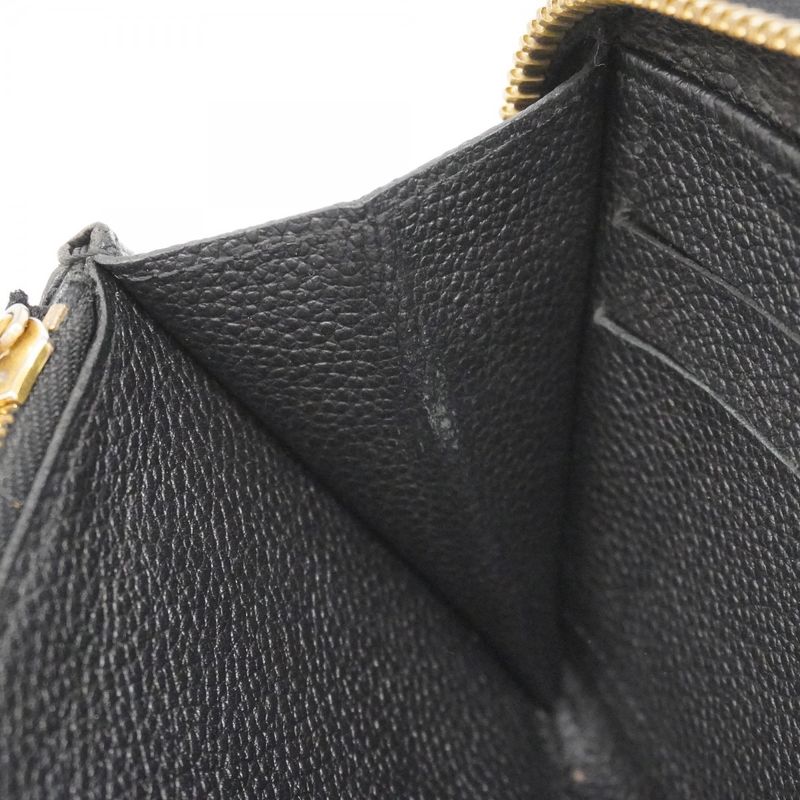 Louis Vuitton Monogram Empreinte Zippy Wallet M60571 Noir Black Ladies