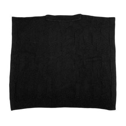 Hermes Poncho Rectangle H4h2904d30234 Size 34 Cape Style H Motif Wool Black
