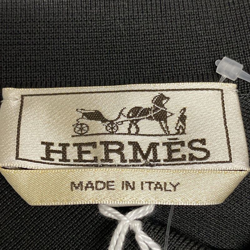 Hermes Short Sleeve Polo Shirt Size M Men's - 567830ha22me Dark Gray And Black