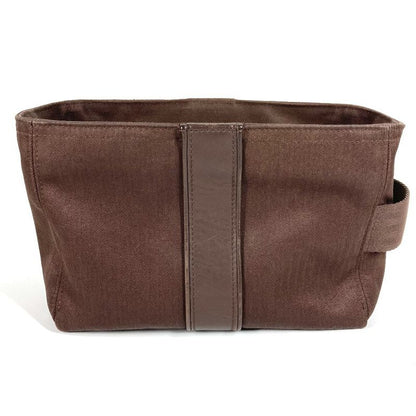 Hermes Pouch Acapulco Cles Ched Toilette MM Toile Chevron Brown