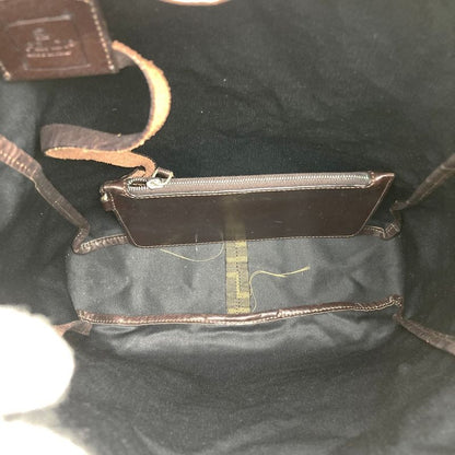 Fendi 83164560012 Tote Bag Zucca Pattern Nylon Canvas Brown Vintage Women Men