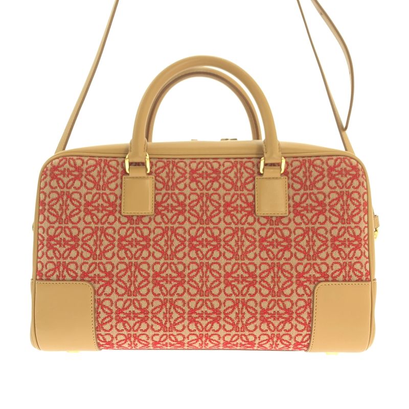 Loewe Amazona 28 Anagram Jacquard 2way Shoulder Bag - Beige Red - Women