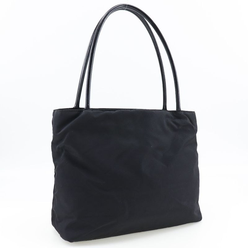 Prada Nylon And Enamel Black Women's Tote Bag