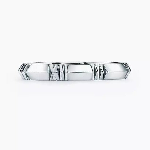 Tiffany & Co. Atlas X Closed Narrow Ring 18K White Gold Size 5 - The Reluxe