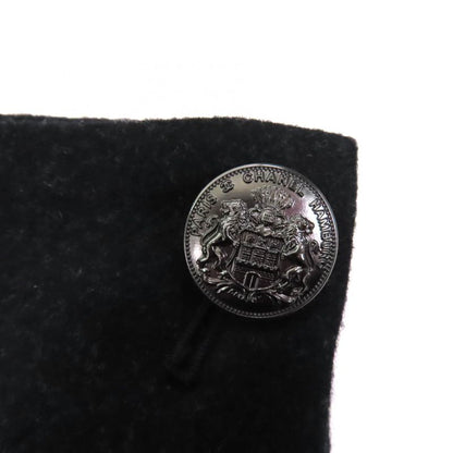 CHANEL P59000 100% Silk Lining Center Press Pants With Logo Button Wool Pants