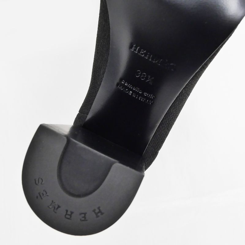 Hermes Jenna 90 Black Size 38 1 2 25cm (9.84in) Short Knit Boots