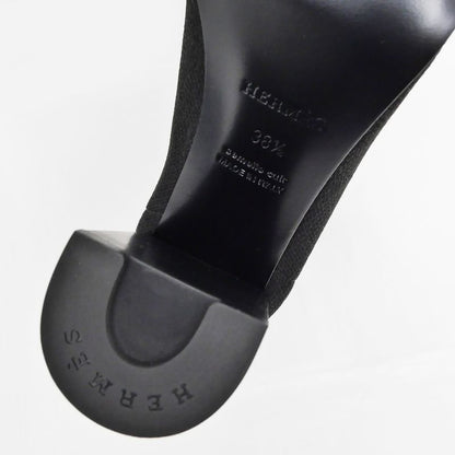 Hermes Jenna 90 Black Size 38 1 2 25cm (9.84in) Short Knit Boots