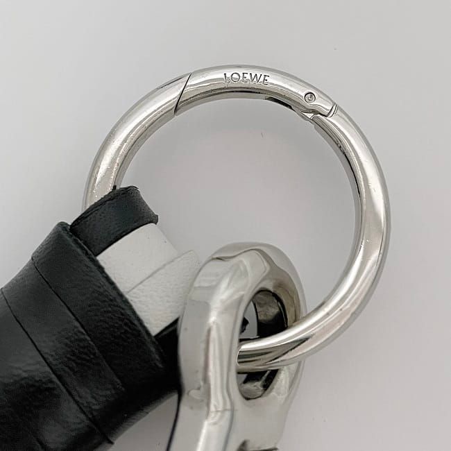 Loewe Charm Black White Silver Anagram Excellent Condition Leather
