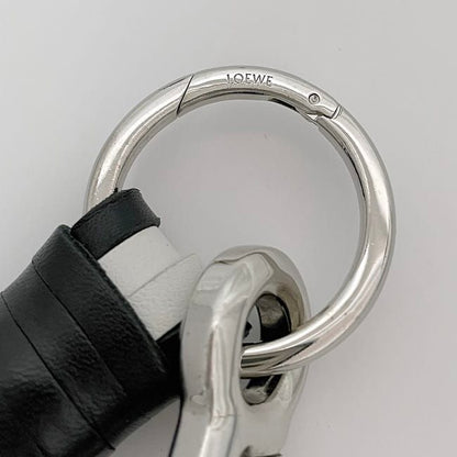 Loewe Charm Black White Silver Anagram Excellent Condition Leather