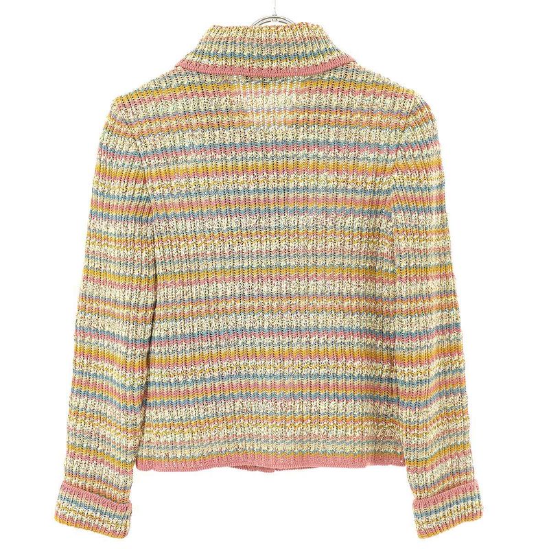 Chanel Multicolor Knit Riders Jacket P55716k07317 Mix 36