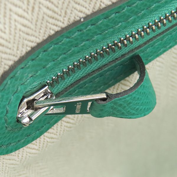 Hermes Garden Party PM Tote Bag Vaux Epson Vert Jade Silver Hardware Green