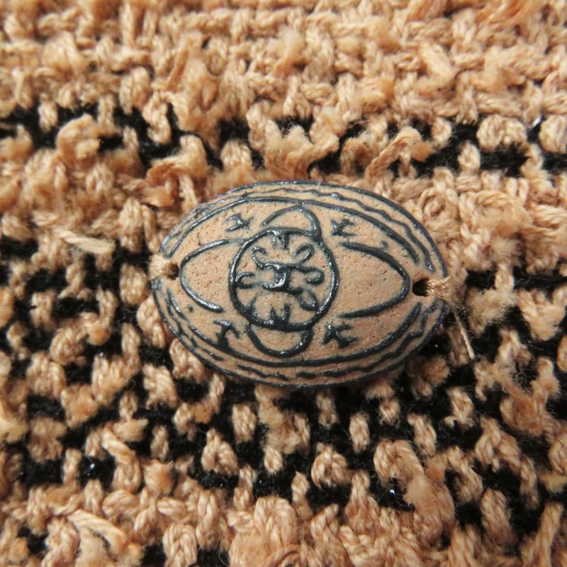 CHANEL P57978 French Sleeve Tweed Dress With Coco Mark Plate Beige Black 34