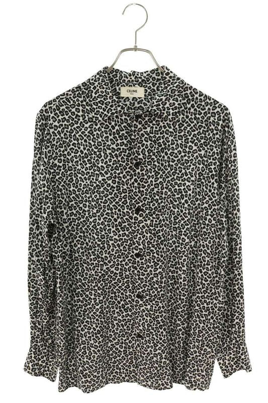 Celine 20SS 2c268900h Leopard Hawaiian Loose Long Sleeve Shirt Men's 38
