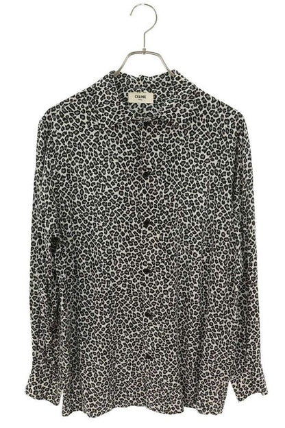 Celine 20SS 2c268900h Leopard Hawaiian Loose Long Sleeve Shirt Men's 38