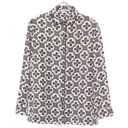 Prada 20ss Graphic Silk Blouse Shirt P496a Pink 40
