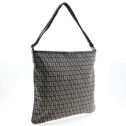 Fendi One Shoulder Zucchino Canvas Brown Unisex Shoulder Bag