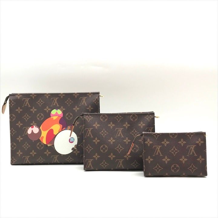 Louis Vuitton Takashi Murakami Collaboration Monogram Trio Poche Toilette Pouch