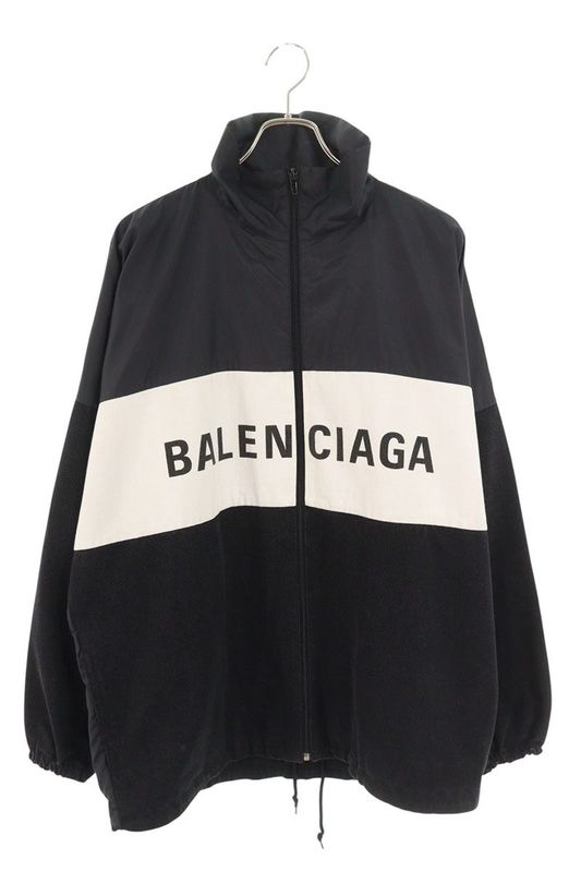 Balenciaga Oversized Denim Shell Logo Print Blouson Men's 34